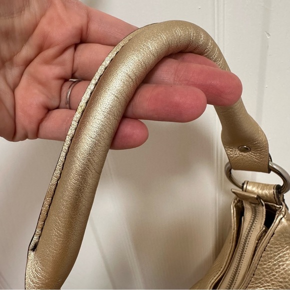 Talbots Medium Structured Hobo in Gold Pebbled Leather - Picture 5 of 9